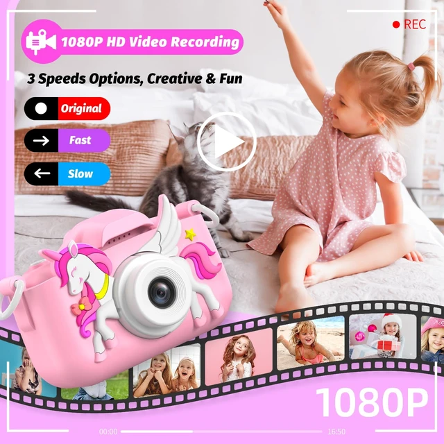 Alt view image 4 of 6 - Kids Camera Toy, Children Camera Toys for Kid Age 3-12, Christmas/Birthday Gifts for Girls, 1080P HD Video Kids Digital Camera, Gift for 3 4 5 6 7 8 9 10 11 12 Year Old Girl