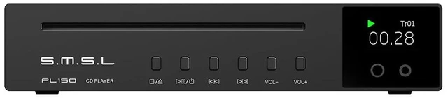 Main image of SMSL PL150 CD Player High Power CS43198 D/A chip, Standard/MQA-CD/HDCD CDs, with RCA/3.5mm & 4.4mm Headphone/Optical/Coaxial Output, for Vehicle/Laptop/TV/PC, CD Player Amp with Remote Control (Black)
