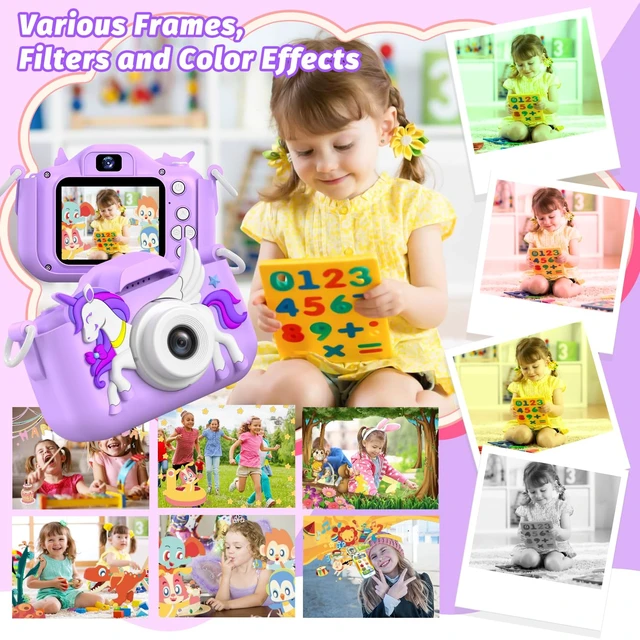 Alt view image 5 of 7 - Kids Camera Toy, Children Camera Toys for Kid Age 3-12, Christmas/Birthday Gifts for Girls, 1080P HD Video Kids Digital Camera, Gift for 3 4 5 6 7 8 9 10 11 12 Year Old Girl