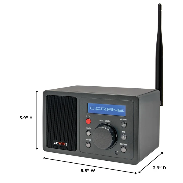 Alt view image 2 of 7 - C. Crane CC WiFi 3 Internet Radio with Skytune, Bluetooth Receiver, Clock and Alarm with Remote Control, Access to Thousands of Radio Stations Worldwide