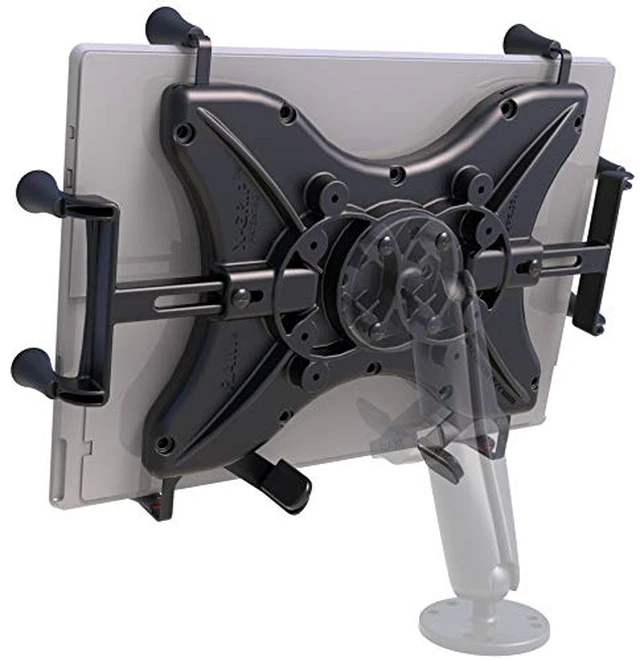 Alt view image 3 of 7 - X-Grip Tablet Holder for 12"-13" Tablets with Cases Spring-loaded cradle with AMPS and VESA compatibility for mounting systems