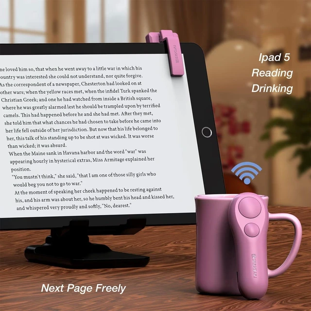 Alt view image 6 of 7 - RF Remote Control Page Turner for Kindle Reading Ipad Surface Comics, iPhone Android Tablets Reading Novels Taking Photos(Pink)