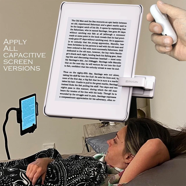 Alt view image 2 of 6 - RF Remote Control Page Turner for Kindle Reading Ipad Surface Comics, iPhone Android Tablets Reading Novels Taking Photos(White)