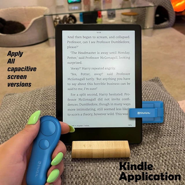 Alt view image 3 of 6 - RF Remote Control Page Turner for Kindle Reading Ipad Surface Comics, iPhone Android Tablets Reading Novels Taking Photos(Blue)