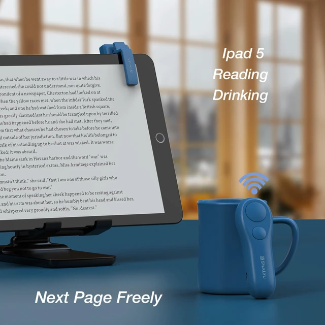 Alt view image 4 of 6 - RF Remote Control Page Turner for Kindle Reading Ipad Surface Comics, iPhone Android Tablets Reading Novels Taking Photos(Blue)