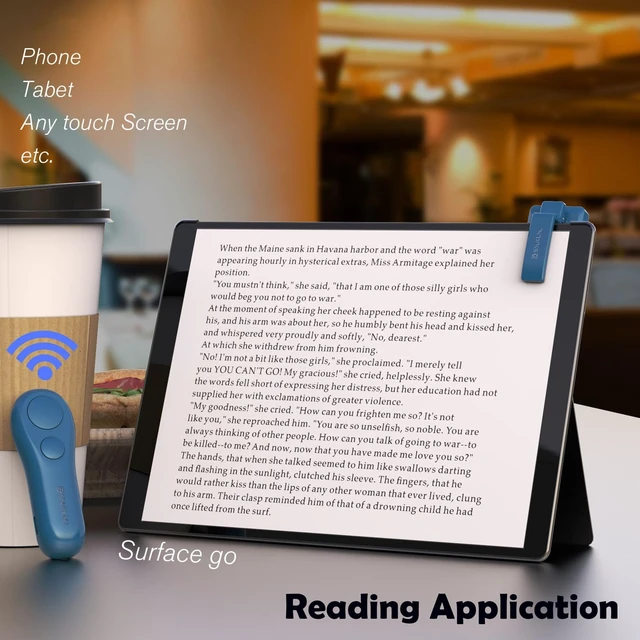 Alt view image 5 of 6 - RF Remote Control Page Turner for Kindle Reading Ipad Surface Comics, iPhone Android Tablets Reading Novels Taking Photos(Blue)