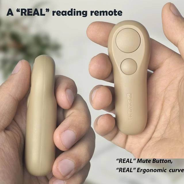 Alt view image 2 of 6 - RF Remote Control Page Turner for Kindle Reading Ipad Surface Comics, iPhone Android Tablets Reading Novels Taking Photos(Light Brown)