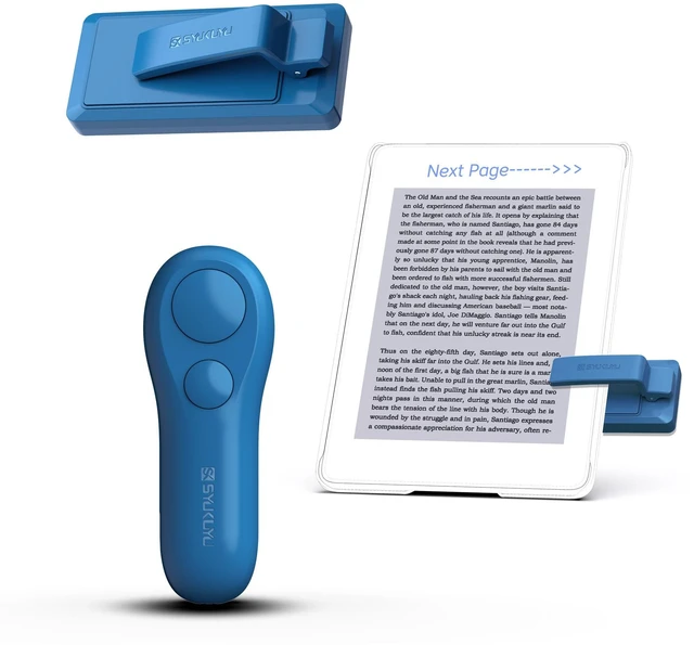 Main image of RF Remote Control Page Turner for Kindle Reading Ipad Surface Comics, iPhone Android Tablets Reading Novels Taking Photos(Blue)