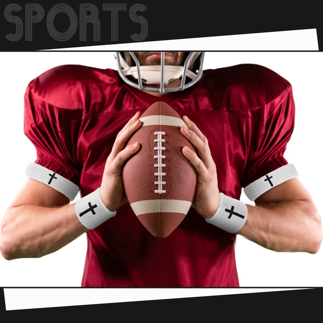 Alt view image 5 of 7 - Cross Bicep & Wrist Bands Absorbent Sweatband Set Christian, Breathable Soft Cotton, Wristbands Armbands for Football Baseball Players Sports Accessories, Men and Women