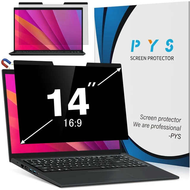 Main image of Magnetic Laptop Privacy Screen 14 Inch (16:9 Aspect) - Anti-Glare Blue Light Filter, Removable Privacy Screen Protector Compatible with HP/Dell/Acer/Lenovo/Samsung/ASUS (12.2x6.9inch/ W x H)