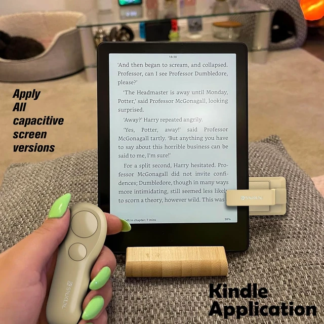 Alt view image 3 of 6 - RF Remote Control Page Turner for Kindle Reading Ipad Surface Comics, iPhone Android Tablets Reading Novels Taking Photos(Light Brown)