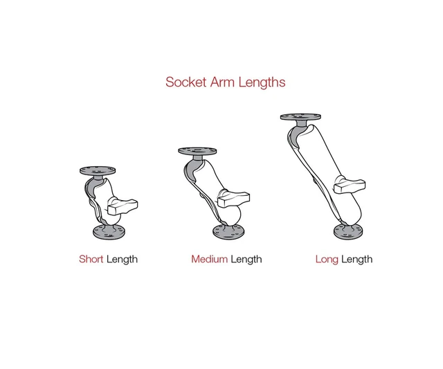 Alt view image 6 of 7 - Medium Double Socket Arm for B Size 1" Balls Composite connector arm, compatible with B Size 1" ball bases
