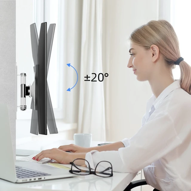 Alt view image 4 of 7 - TV Wall Mount Swivel Tilt Rotation Full Motion Adjustable Articulating for Most 15-32 inch LED, LCD Monitor Wall Mount VESA 75,100, White (MA2720W)
