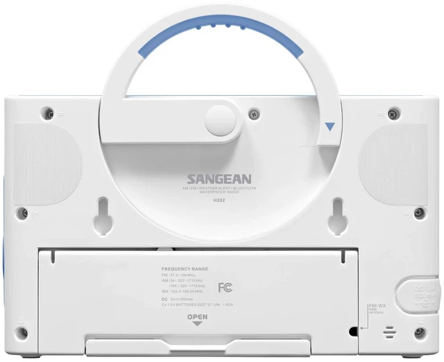 Alt view image 3 of 7 - H202 AM/FM Weather Alert Waterproof Shower Radio, White