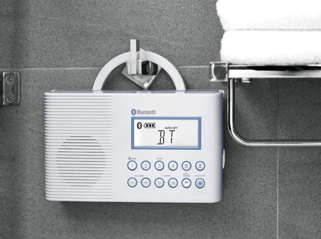 Alt view image 7 of 7 - H202 AM/FM Weather Alert Waterproof Shower Radio, White