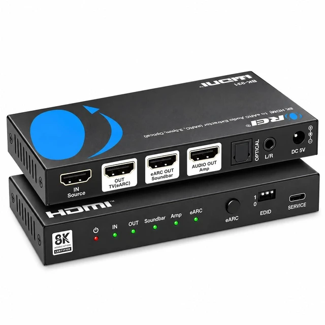 Main image of 4K@120Hz Audio Extractor Converter, HDCP 2.3, Dolby Atmos HDR10+ 3.5mm HDMI Audio Extractor 4K 120Hz eARC, HDMI ARC Audio Extractor, Optical SPDIF, Dolby Vision, Sonos & Bose