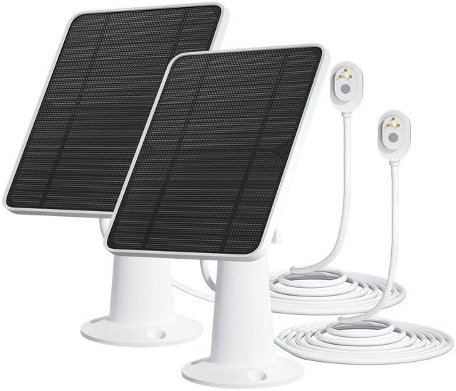 Main image of Solar Panel Charger Compatible with Arlo Pro 5S/Pro 4/Pro 3/Pro 3 Floodlight/Ultra/Ultra 2 Camera, 6V 4.5W Solar Panels Charging IP65 Weatherproof w/ 9.8ft Charging Cable Adjustable Wall Mount, 2 Pack