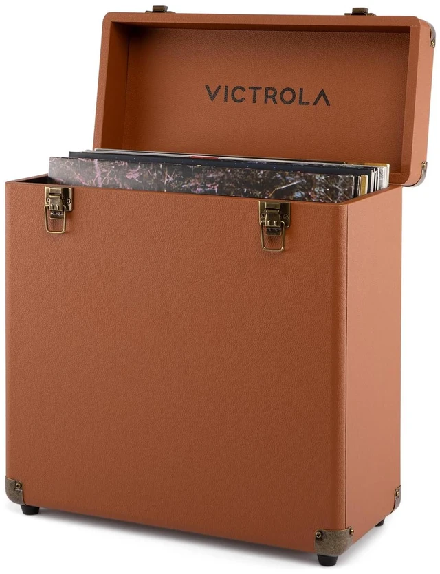 Main image of Collector II - Vinyl Record Storage Case, Holds 30+ LPs - Brown Vinyl record storage case, holds 30+ 12" LPs or 15+ gatefolds, two latching clasps, carry handle, soft-lined interior