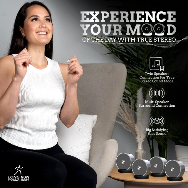 Alt view image 4 of 7 - Dual Bluetooth Speakers - Built In Mic For Phone Calls - Multiple Pairing Bluetooth Speakers Set of 2 - Wireless Computer Speaker - TF SD Card Birthday Graduation Gift Idea For Boys Girls Silver