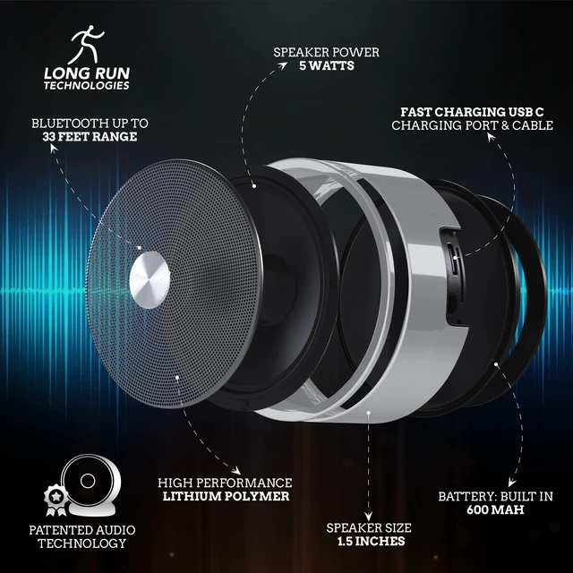 Alt view image 7 of 7 - Dual Bluetooth Speakers - Built In Mic For Phone Calls - Multiple Pairing Bluetooth Speakers Set of 2 - Wireless Computer Speaker - TF SD Card Birthday Graduation Gift Idea For Boys Girls Silver