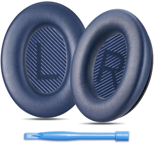 Main image of QC45 Ear Pads Compatible with Bose QuietComfort 45 35 QC35 II QCSC QCSE Midnight Blue Easy DIY Fit Premium Protein Leather Extra Thick Soft High-Density Foam