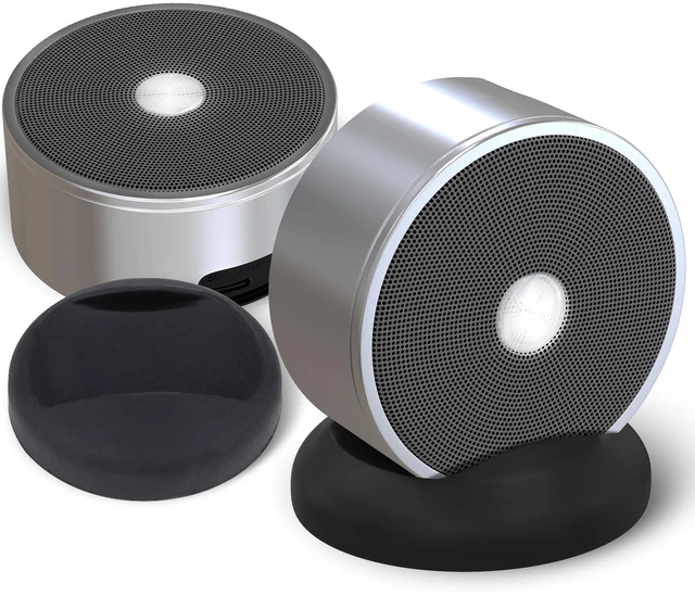 Main image of Dual Bluetooth Speakers - Built In Mic For Phone Calls - Multiple Pairing Bluetooth Speakers Set of 2 - Wireless Computer Speaker - TF SD Card Birthday Graduation Gift Idea For Boys Girls Silver
