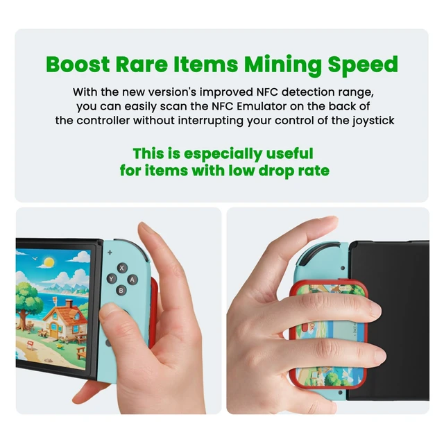 Alt view image 3 of 7 - NFC Emulator, Store 3000 NFC Data, Support Ulimited Scan, 1.2" Screen, Easy Button Controls, Rechargeable for Endless Play, Compatible with 50+ Games (Red)
