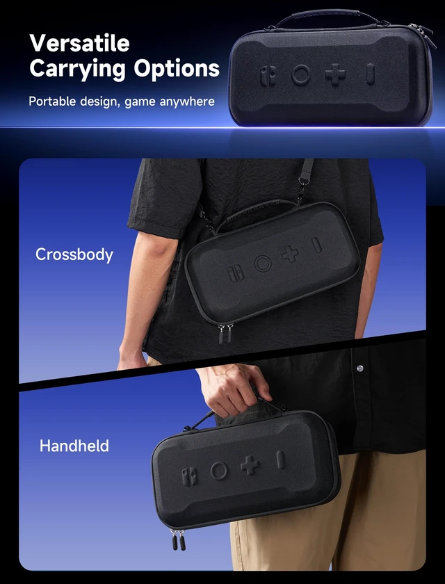 Alt view image 6 of 7 - Carrying Case for Lenovo Legion Go/Go S/Go 2, Large Hard Travel Bag Compatible with 3 Legion Go Series, Upper/Lower Storage, Crush Guard, Secure Strap, Soft Screen Lining, Two Carrying Modes