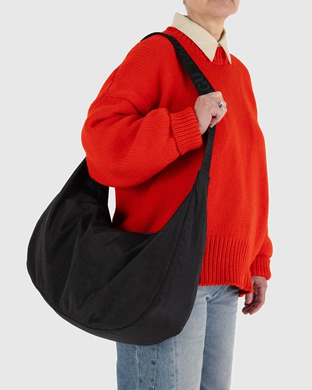 Alt view image 2 of 2 - Large Nylon Crescent Bag - Black