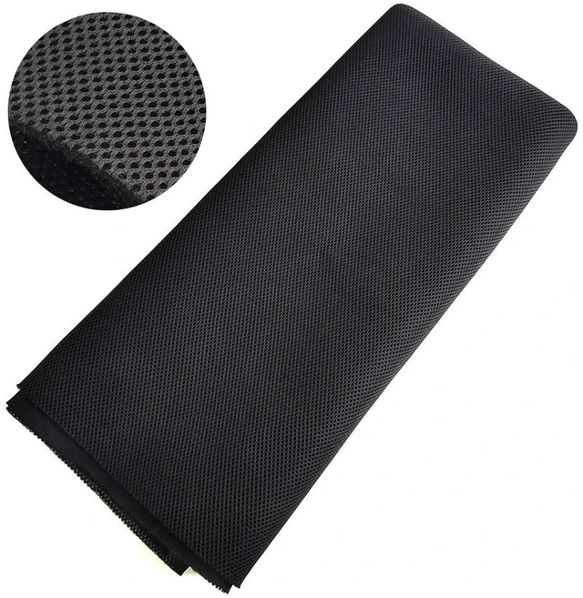 Main image of Speaker Grille Cloth Stereo Mesh Fabric, Black, 55x40 in (140x100 cm) 3-Layer Functional Acoustic Fabric, Fully Sound-Permeable, Dustproof & Stretchable, for Speaker & Furniture Refurbishment