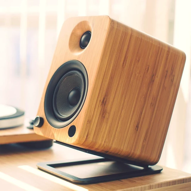 Alt view image 7 of 7 - Kanto S4 Tilted Desktop Speaker Stands for Medium Bookshelf Speakers & Mid-Size 3-4 Studio Monitors | Supports 8 lbs | Damping Foam Padding | ¼-20 Mounting | Pair | Black