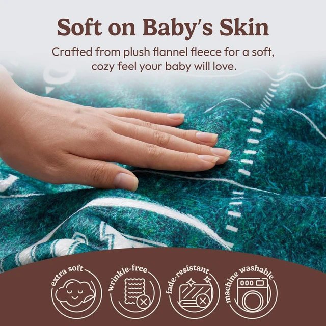 Alt view image 5 of 7 - Monthly Milestone Blanket for Baby Boys - 60"x40" - Wrinkle Free Football Age Month Blanket with Growth Chart - Washable & Dryable - w/Frames & Cotton Bib - Sports Theme Baby Accessories
