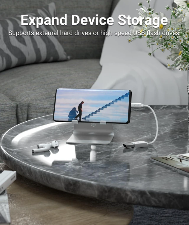 Alt view image 6 of 7 - USB Type C to USB Adapter, Aluminum Alloy, Male to Female, 5 Gbps Transfer Speed, Compatible with iPhone, MacBook, iPad, Pixelbook, Dell, Surface, Lenovo, Samsung Galaxy