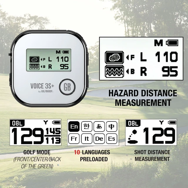 Alt view image 5 of 7 - GOLFBUDDY Voice 3S+ Talking GPS Rangefinder Clip-On Hat GPS with Slope On/Off Audio Distance to Front/Center/Back 40,000 Courses 18-Hour Battery No Subscription Fees (Black)