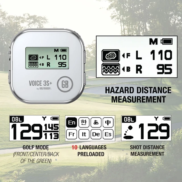 Alt view image 5 of 7 - GOLFBUDDY Voice 3S+ Talking GPS Rangefinder Clip-On Hat GPS with Slope On/Off Audio Distance to Front/Center/Back 40,000 Courses 18-Hour Battery No Subscription Fees (Gray)