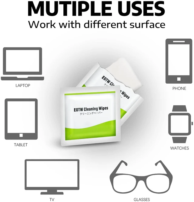 Alt view image 3 of 6 - Screen Wipes Individually Wrapped, Pre-moistened Computer Phone Lens Cleaning Wipes for iPhone iPad Tablet PC Computer LED Screen, Pack of 400