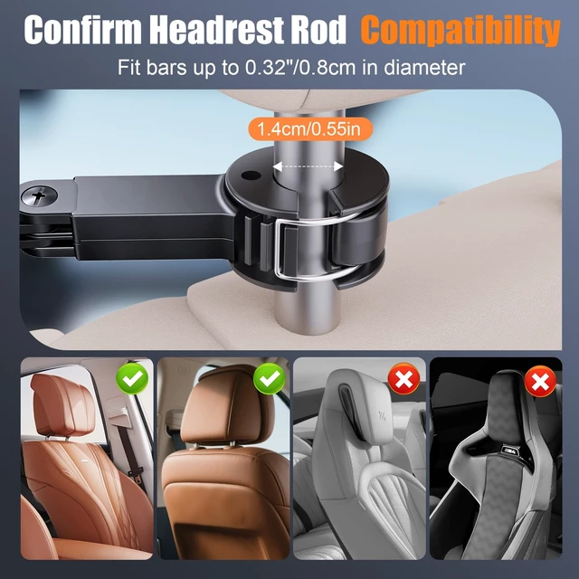 Alt view image 4 of 7 - Dual-Head USB Car Cooling Fans for Backseat Kids 3 Adjustable Speeds 5V/2A USB-A plugged in, Non-Rechargeable, 360°rotatable,rear headrest fan for babies pets, fits sedan/SUV/RV/truck/pickup