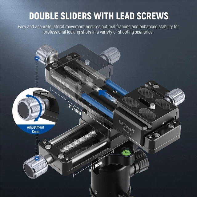 Alt view image 3 of 7 - Macro Rail Slider, 4 Axis 360° Rotating Aluminum Alloy Focusing Rail with Arca Type Quick Release Plate 1/4" Screw for Camera Camcorder Tripod Heads Macro Photography Closeups Filming, GM-MP3