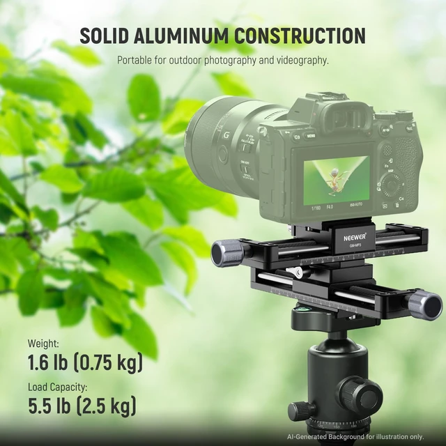 Alt view image 7 of 7 - Macro Rail Slider, 4 Axis 360° Rotating Aluminum Alloy Focusing Rail with Arca Type Quick Release Plate 1/4" Screw for Camera Camcorder Tripod Heads Macro Photography Closeups Filming, GM-MP3