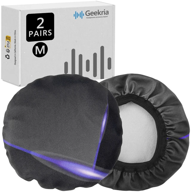 Main image of 2 Pairs Flex Fabric Headphones Ear Covers - Product Safety Certified - Washable & Stretchable Earcup Protectors for Over-Ear Headsets, Sweat Pads for Gym, Gaming (Size M/Cosmos)