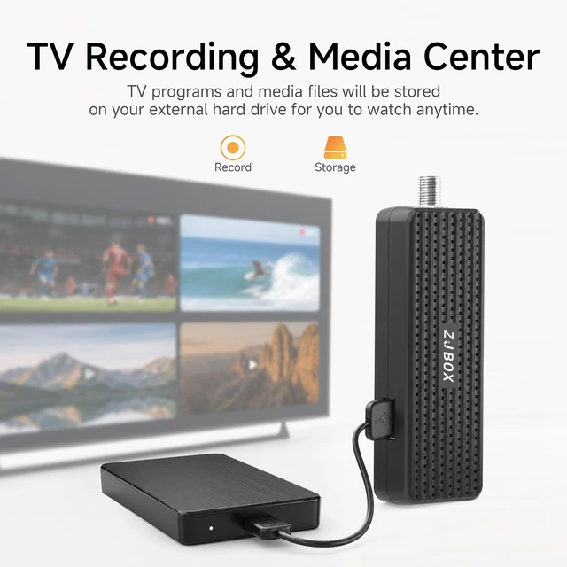 Alt view image 4 of 6 - Digital Converter Box for TV,1080P ATSC tv Tuner Box with hdmi Output and 3RCA Cables Hidden Behind TVwith Power Adapter2-in-1 RemoteTV Program Recording&Playback,USB Media Player