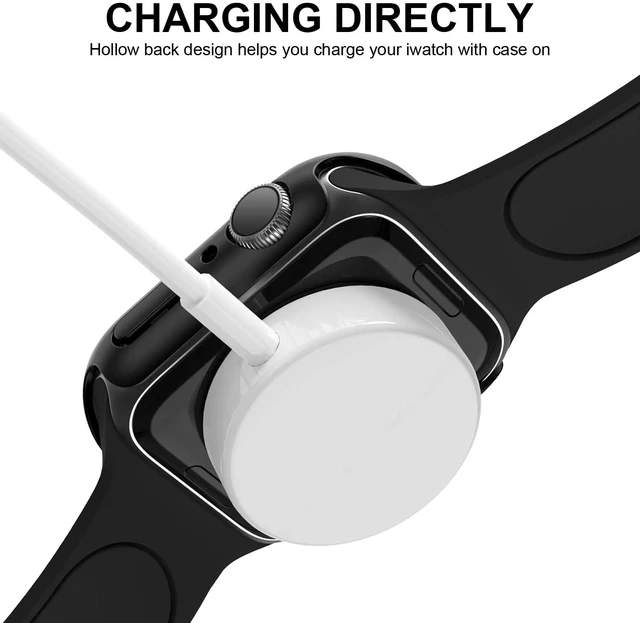 Alt view image 4 of 7 - 15Pack Silicone Watch Band Case with Screen Protector for Apple Watch Soft Silicone,Skin-Friendly,Sweat-Proof,Wireless Charging Compatible,Storage Case, for Series 11/10/9/8/7/6/5/4/SE(38-46mm)