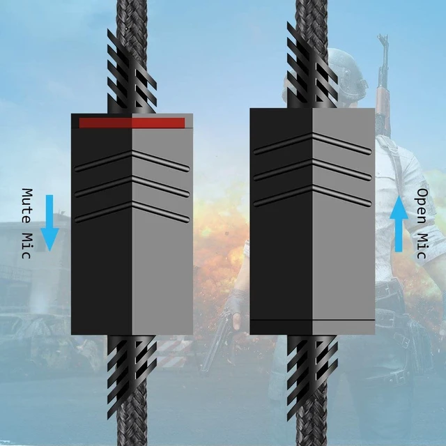Alt view image 3 of 7 - 2M Inline Mute(Slide) Nylon Braided Cord for Astro A40 Headsets Inline Mute Function(Slide Button)Audio Cable, 2 Meter Long, Nylon Braided, Compatible with Astro A10 A40 Headsets