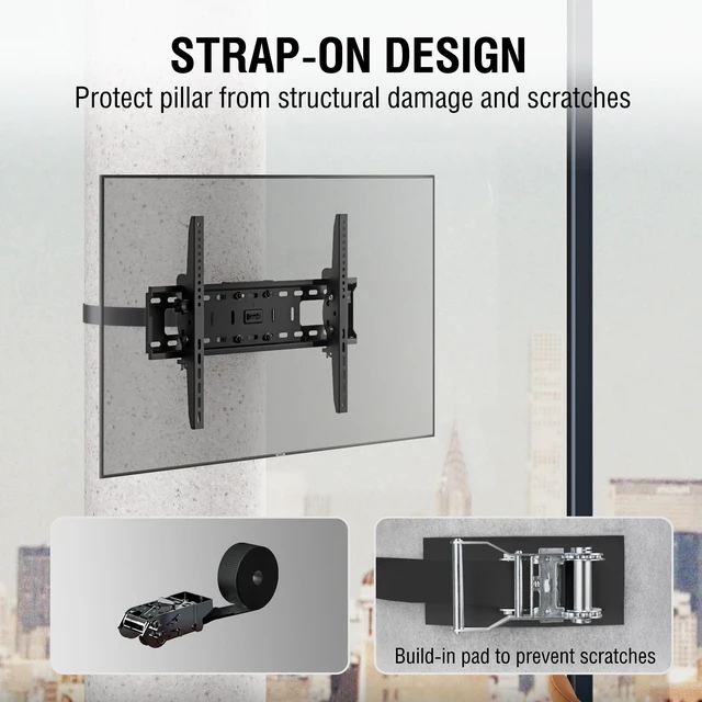 Alt view image 3 of 7 - ZeboZap 37"85" TVs Outdoor Tilt TV Mount Fits Pillars & Poles, Weatherproof No Drill Gazebo & Pergola TV Mount, VESA 600x400, Holds 120 lbs