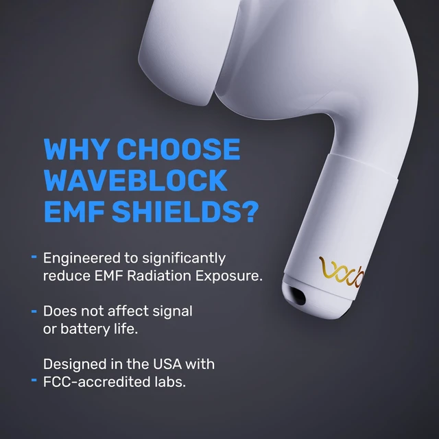 Alt view image 5 of 7 - EMF Shield Sticker for AirPods 2nd/3rd/4th Gen, 2-Pack FCC Lab-Tested, USA Patented, Short Stem Airpods, 5G Wireless Devices