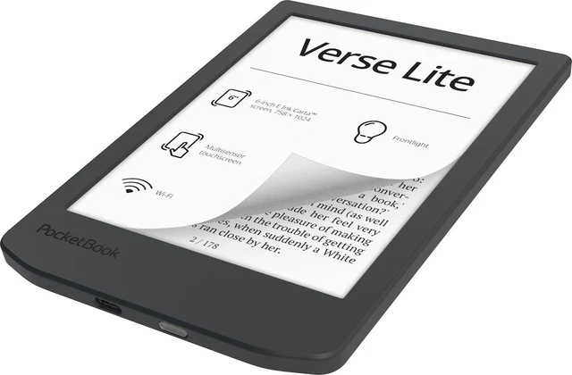 Alt view image 5 of 7 - Verse Lite 6" E-Ink Carta Touchscreen eReader with Frontlight Eye-Friendly, Glare-Free Display Wi-Fi Supports 25 Formats incl. DRM Compact & Lightweight