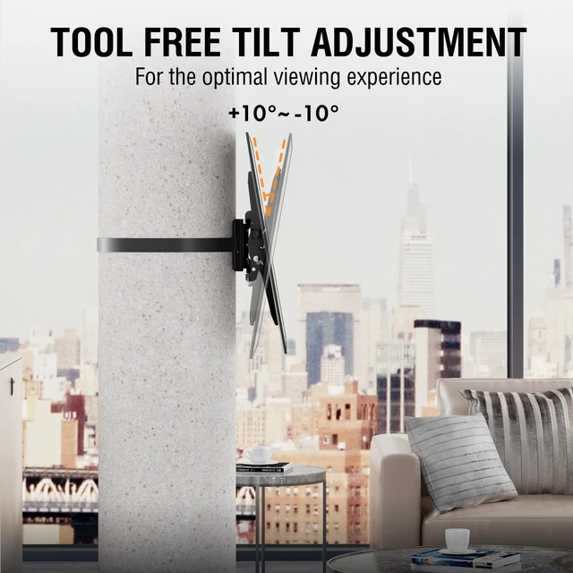 Alt view image 5 of 7 - ZeboZap 37"85" TVs Outdoor Tilt TV Mount Fits Pillars & Poles, Weatherproof No Drill Gazebo & Pergola TV Mount, VESA 600x400, Holds 120 lbs