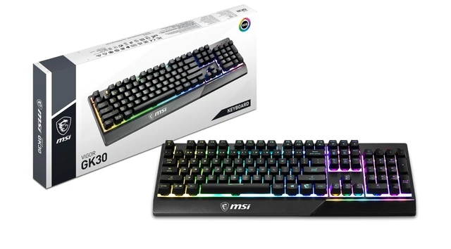 Main image of Vigor GK30 RGB Gaming Keyboard, 6-Zone RGB Lighting, Water Repellent & Splash-Proof, Mechanical-Like Plunger Switches