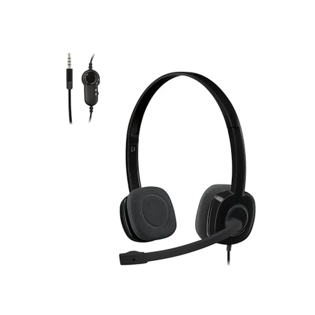 Alt view image 2 of 4 - H151 Wired Analog Stereo Headphones with 3.5 mm Audio Jack - Black
