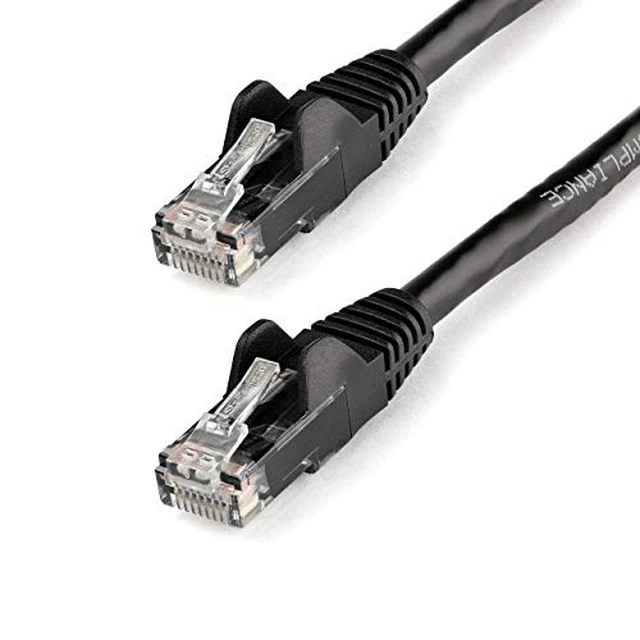 Alt view image 2 of 6 - 12ft CAT6 Ethernet Cable - Black CAT 6 Gigabit Ethernet Wire -250Mhz 100W PoE RJ45 UTP Network Patch Cord Snagless with Strain Relief (N6PATCH12BK)